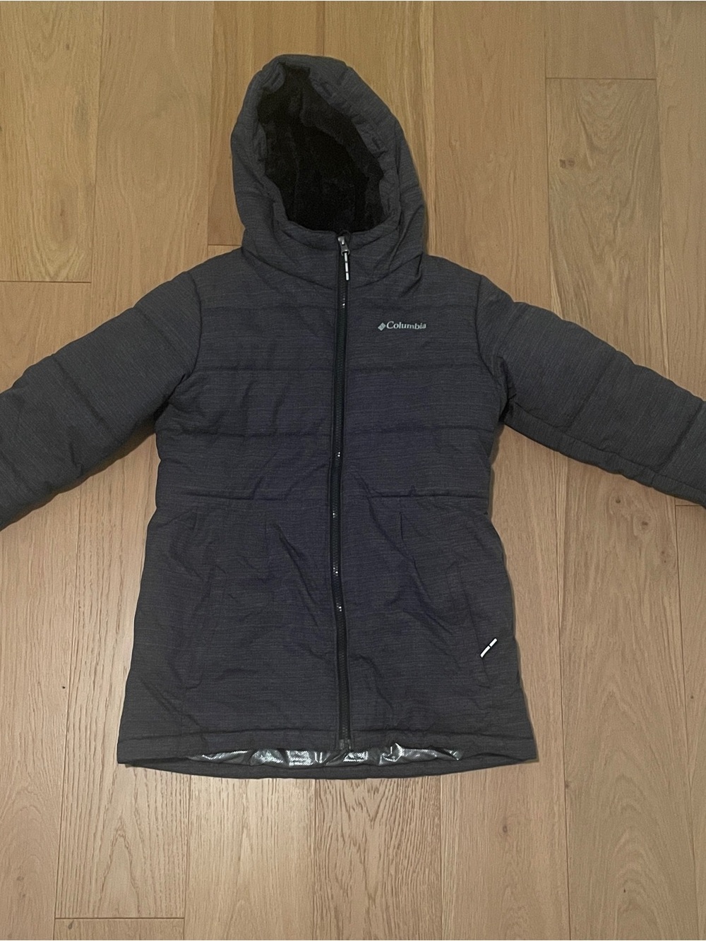 Columbia Kids Girls Hooded Puffer Jacket - Charcoal Gray